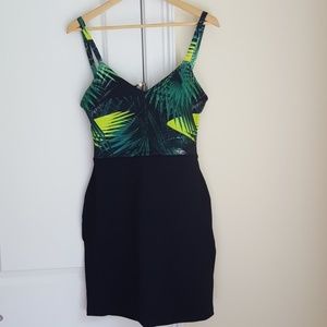 Tropical print strappy dress